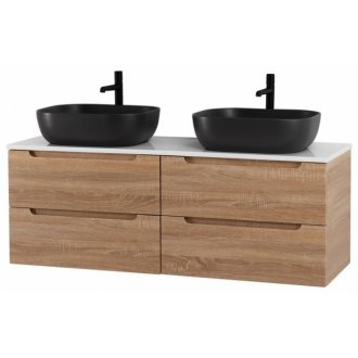 Тумба со столешницей и раковинами BelBagno Etna 120-EK-120-2-BL-BB1302-H301 Rovere Bianco