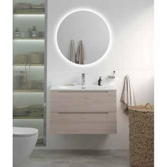 Тумба с раковиной и зеркалом BelBagno Etna 80-BB-8099-80 Rovere Grigio