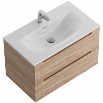 Тумба с раковиной и зеркалом BelBagno Etna 90-BB-8099-90 Rovere Bianco