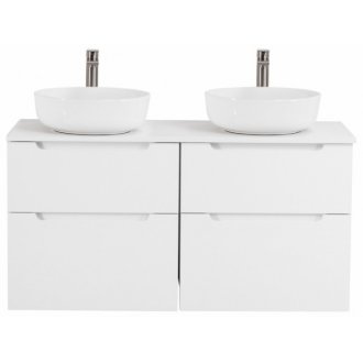 Тумба со столешницей и раковинами BelBagno Etna H60-120-EK-120-2-BL-BB1315 Bianco Lucido