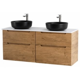 Тумба со столешницей и раковинами BelBagno Etna H60-120-EK-120-2-BL-BB1315-H301 Rovere Nature