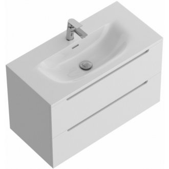 Тумба с раковиной и зеркалом BelBagno Etna 39-80-BB-8099-3-80 Bianco Lucido