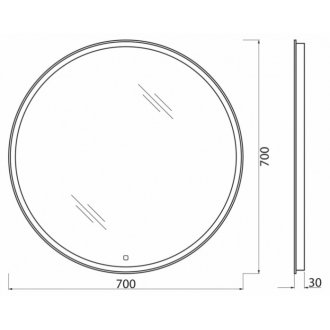 Тумба с раковиной и зеркалом BelBagno Etna 39-70-BB-8099-3-70 Bianco Lucido