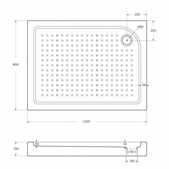 Поддон акриловый BelBagno TRAY-BB-AH-120/80-15-W