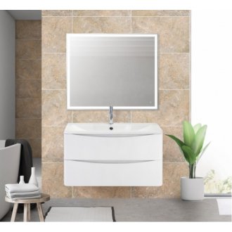 Тумба с раковиной BelBagno Acqua 100 см, цвет Bianco Lucido