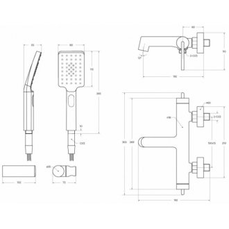 Смеситель для ванны BelBagno ACQUA-VASM/DFS-CRM