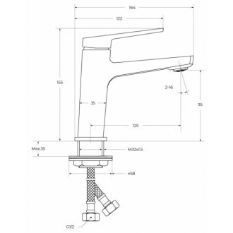 Смеситель для раковины BelBagno ARDENTE-LVM-CRM-W0