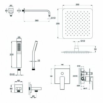 Душевая система BelBagno ARLIE-DSET-CRM