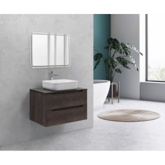 Мебель для ванной со столешницей BelBagno ART-HPL-800-2C Olmo Nero