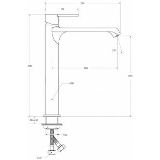 Смеситель для раковины BelBagno AURORA-LMC-CRM-W0