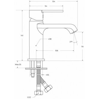 Смеситель для раковины BelBagno AURORA-LVM-CRM-W0