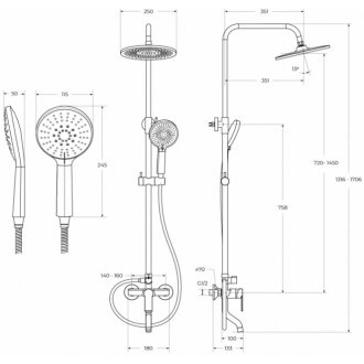 Душевая стойка BelBagno AURORA-VSCM-CRM