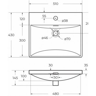 Тумба с раковиной BelBagno Due 50-BB-8076-3-50 Rovere Nature