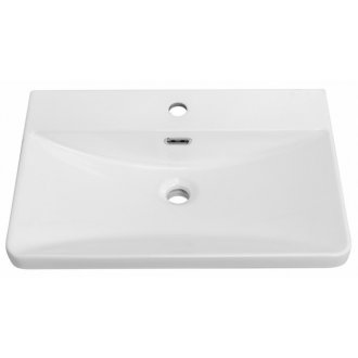 Тумба с раковиной и зеркалом BelBagno Due 60-BB-8076-3-60 белый металлик