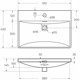 Мебель для ванной BelBagno Due-600-BB-8076-3-60 Rovere Nature