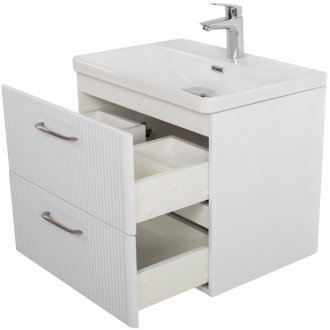 Тумба с раковиной BelBagno Due 50-BB-8076-3-50 белый металлик