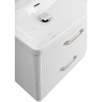 Тумба с раковиной и зеркалом BelBagno Due 50-BB-8076-3-50 белый металлик