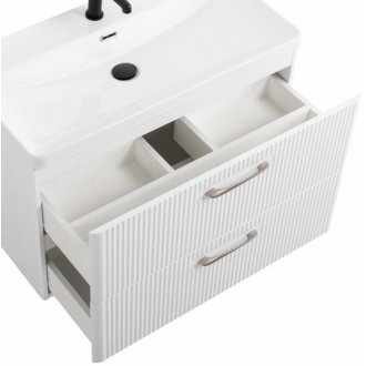 Тумба с раковиной BelBagno Due 80-BB-8076-3-80 Bianco Lucido