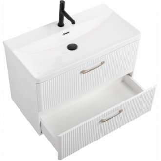 Тумба с раковиной BelBagno Due 80-BB-8076-3-80 Bianco Lucido