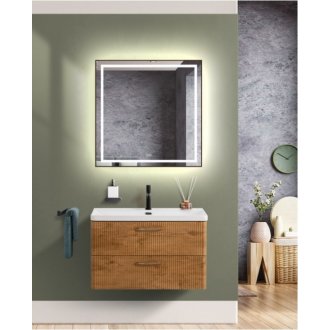 Тумба с раковиной и зеркалом BelBagno Due 80-BB-8076-3-80 Rovere Nature