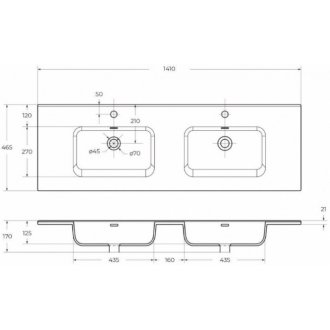 Мебель для ванной BelBagno Kraft-1400-4C-BB1400-2-ETL Rovere Galifax Bianco