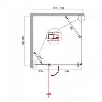 Душевой уголок BelBagno KRAFT-AH-12-100/90