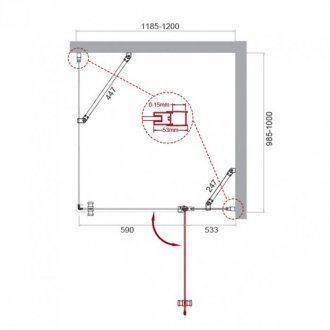 Душевой уголок BelBagno KRAFT-AH-12-120/100