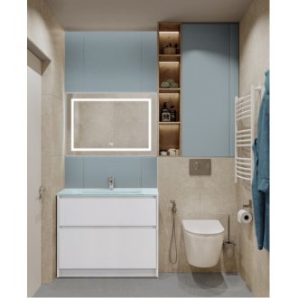 Тумба с раковиной BelBagno Kraft 100-PIA-BB1010/465-LV-VTR-BL Bianco Opaco