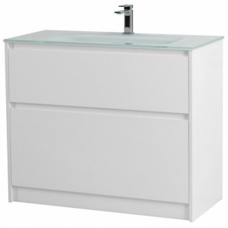 Тумба с раковиной BelBagno Kraft 100-PIA-BB1010/465-LV-VTR-BL Bianco Opaco