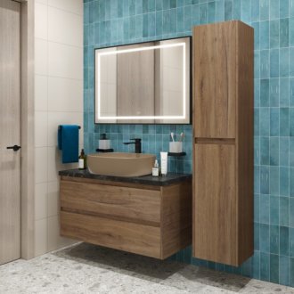 Мебель для ванной BelBagno KRAFT100RT-KEPMNO-1302-H316-SET Rovere Tabacco