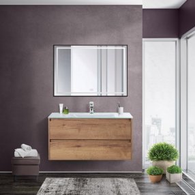 Мебель для ванной BelBagno Kraft-1000-BB1010/465-LV-VTR-BL Rovere Tabacco