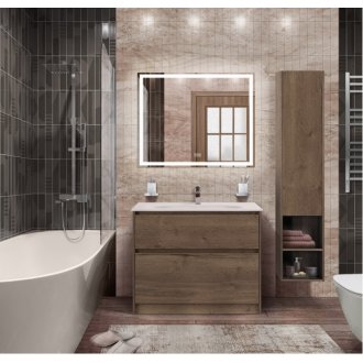 Тумба с раковиной BelBagno Kraft 100-PIA-BB1010/465-LV-VTR-BO Rovere Tabacco