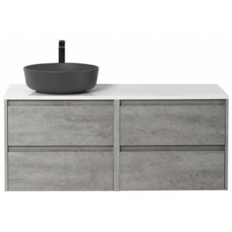 Тумба со столешницей и раковиной BelBagno Kraft 120-EK-120-AS-BL-L-BB1315-H301 Cemento Grigio