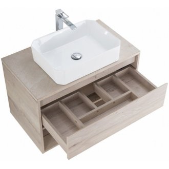 Тумба со столешницей и раковиной BelBagno Kraft 80-1C-KEP-80-MCO-BB1386 Rovere Galifax Bianco