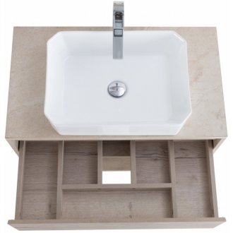 Тумба со столешницей и раковиной BelBagno Kraft 80-1C-KEP-80-MCO-BB1386 Rovere Galifax Bianco