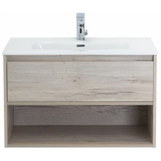 Тумба с раковиной BelBagno Kraft 80-1C-BB800ETL Rovere Galifax Bianco