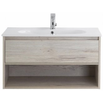 Тумба с раковиной BelBagno Kraft 80-1C-LOV-800 Rovere Galifax Bianco