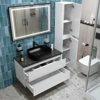 Мебель для ванной BelBagno KRAFT80BO-KEPMNO-1302H301-SET Bianco Opaco