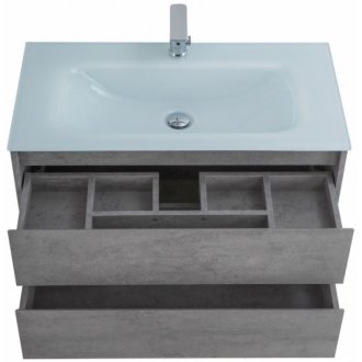 Тумба с раковиной BelBagno Kraft 90-BB910/465-LV-VTR-BL Cemento Grigio