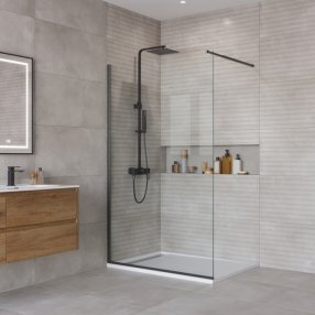 Душевая перегородка BelBagno KRAFT-L-1-110-C-NERO