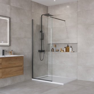 Душевая перегородка BelBagno KRAFT-L-1-70-C-NERO