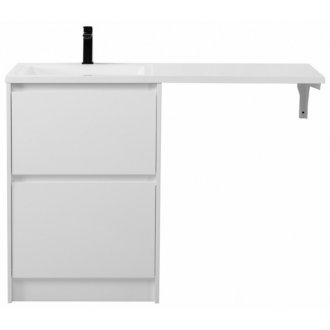 Тумба с раковиной под стиральную машину и зеркалом BelBagno Kraft-LVD 120-BB1200/480-LV-MR-L Bianco Opaco