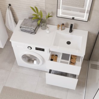 Мебель для ванной под стиральную машину BelBagno Kraft-LVD 1200R Bianco Opaco
