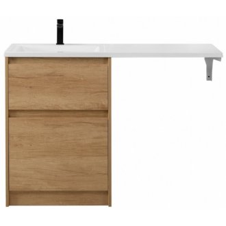 Тумба с раковиной под стиральную машину и зеркалом BelBagno Kraft-LVD 120-BB1200/480-LV-MR-L Rovere Nebrasca Nature