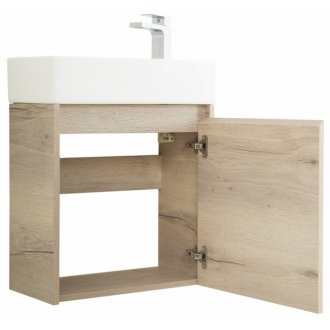 Тумба с раковиной BelBagno Kraft Mini 50R-7045-KL Rovere Galifax Bianco