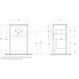 Мебель для ванной BelBagno Kraft-39-500-PIA-BB-8099-3-50 Rovere Tabacco