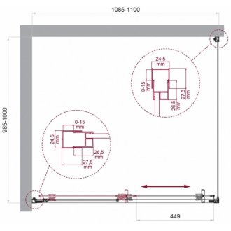 Душевой уголок BelBagno LUCE-AH-1-110/100-C-Cr