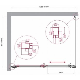 Душевой уголок BelBagno LUCE-AH-1-110/90-C-Cr