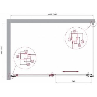 Душевой уголок BelBagno LUCE-AH-1-150/100-C-Cr