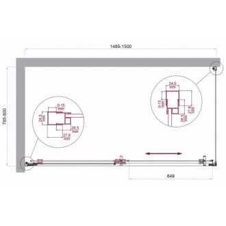 Душевой уголок BelBagno LUCE-AH-1-150/80-C-Cr